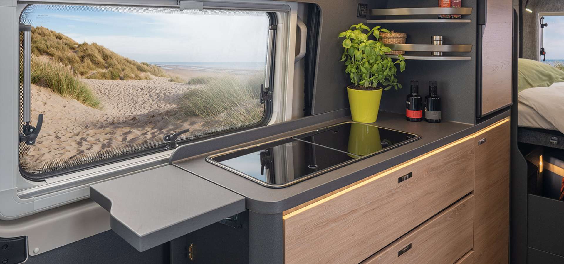 Intérieur camping car Knaus Boxtime moderne